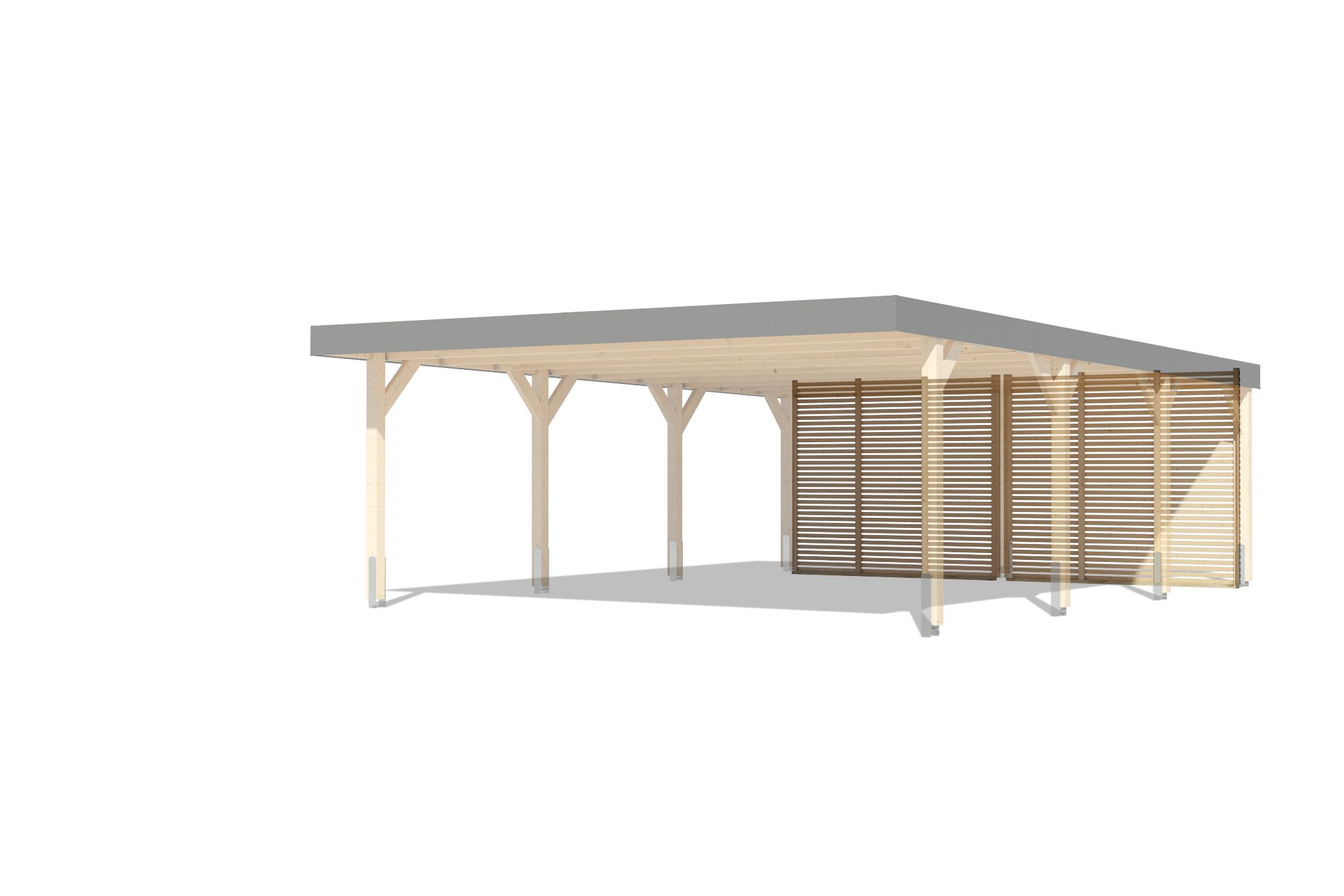Rückwand für Doppelcarport Leimholz / Lamellenwand lose
