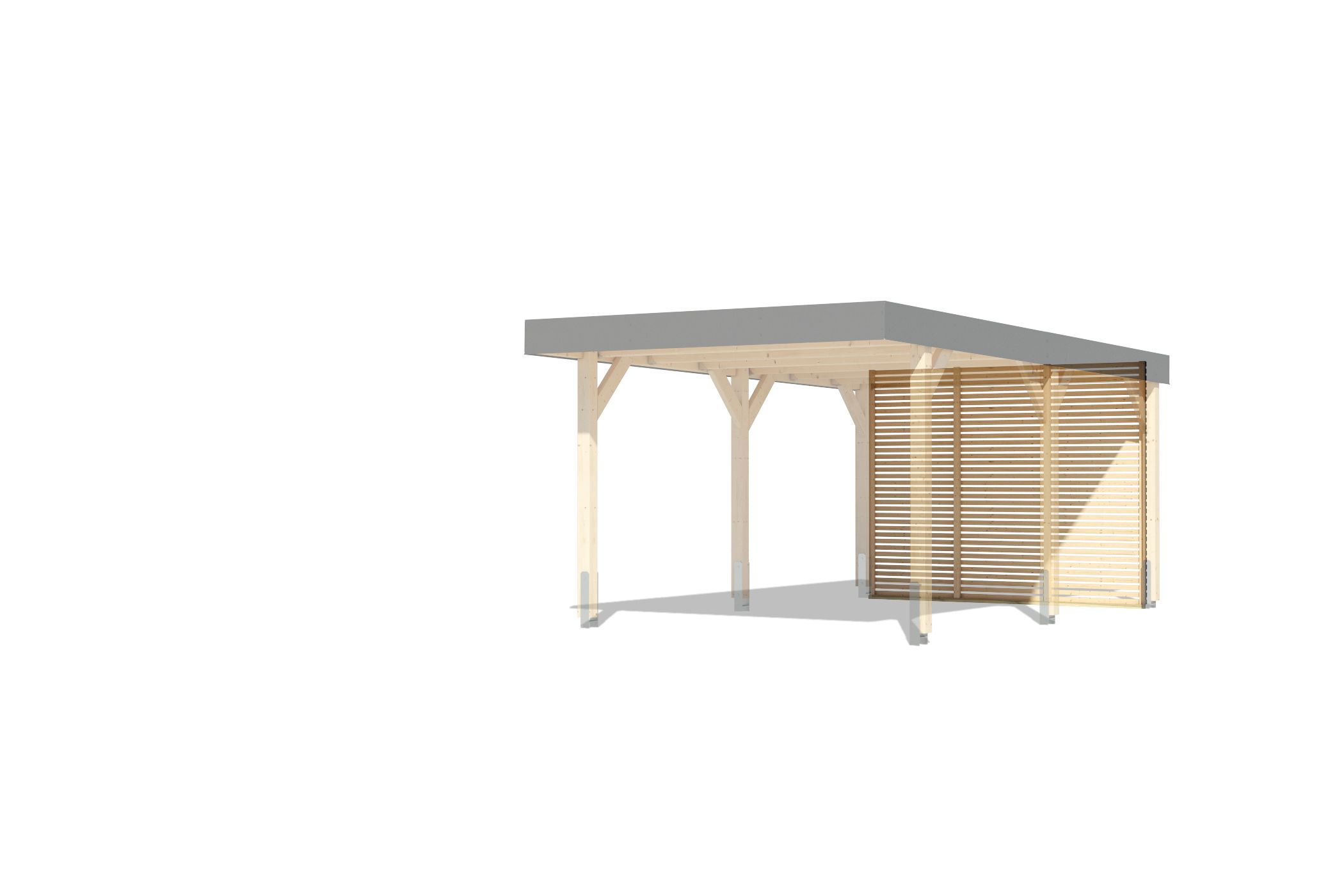 Rückwand für Einzelcarport Leimholz / Lamellenwand lose