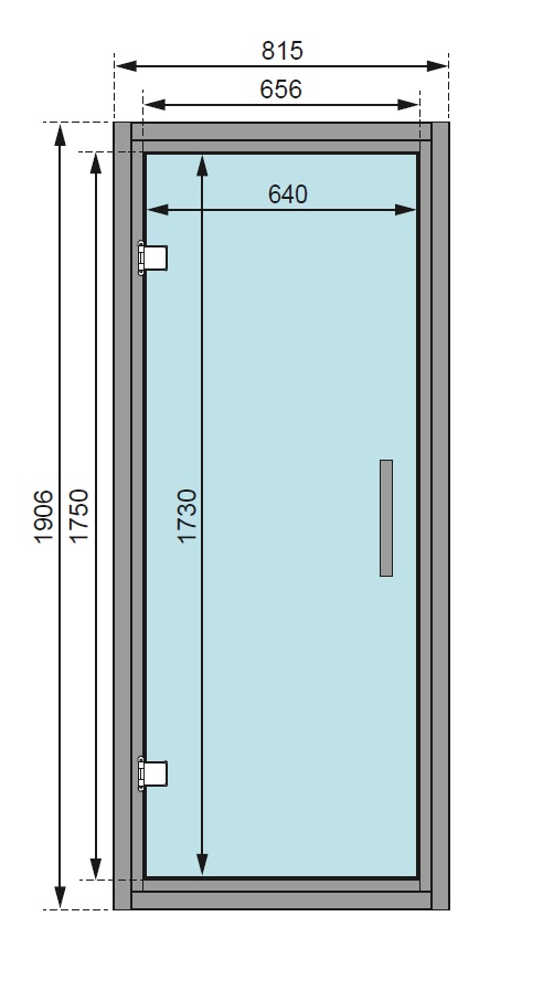 Klarglas-Ganzglastür aus 8 mm Einscheibensicherheitsglas für Karibu Saunen